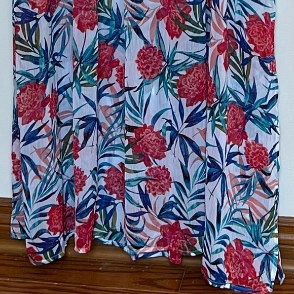 FLORAL Tropical Sheer Plus Size 3X Full Length Beach 🏝️ Bathing Suit Cover Up - Picture 6 of 6
